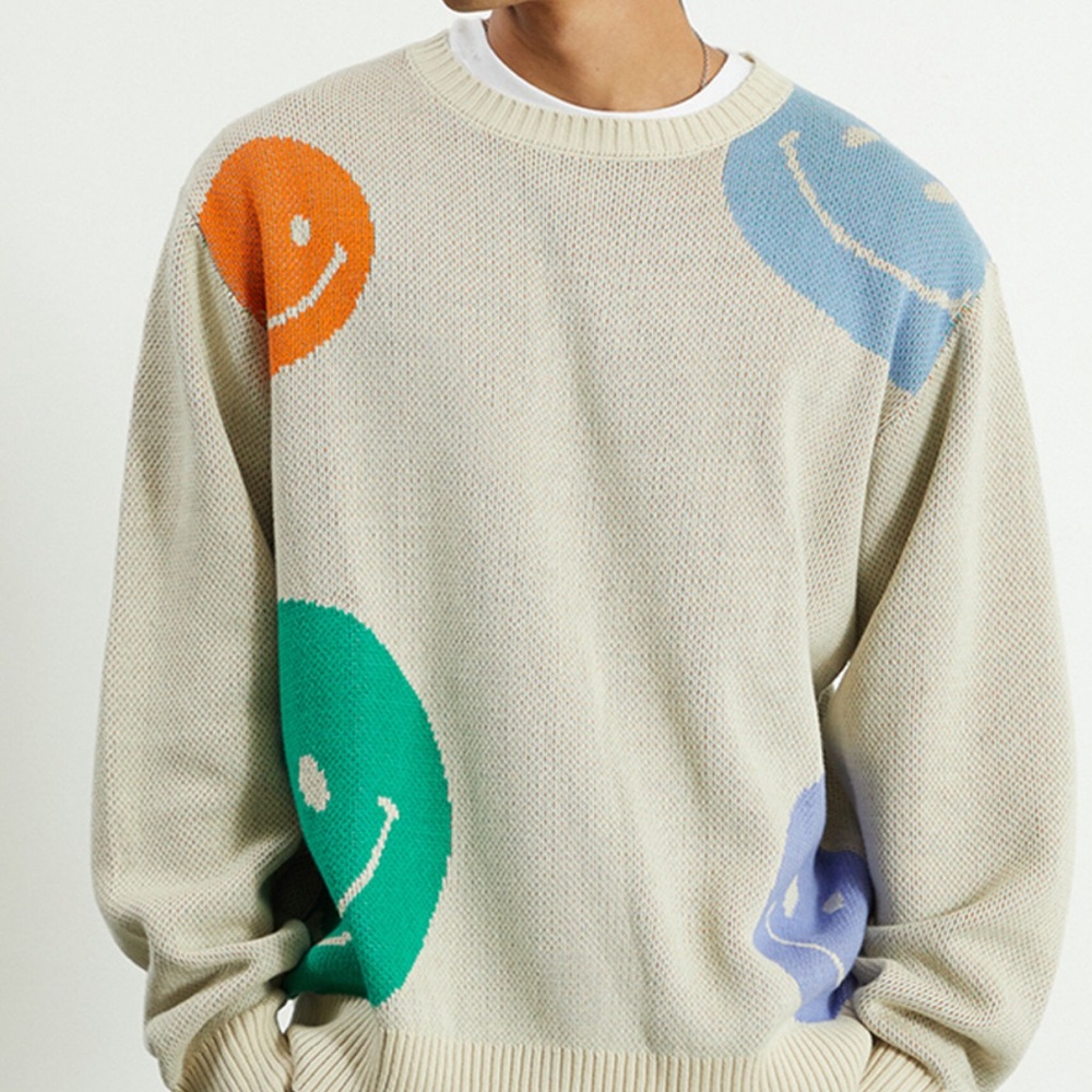 PacSun Smiley Crewneck Sweater Size Large NWT